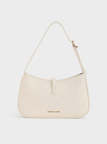 Tas Bahu Metallic Accent Cesia, Cream, hi-res
