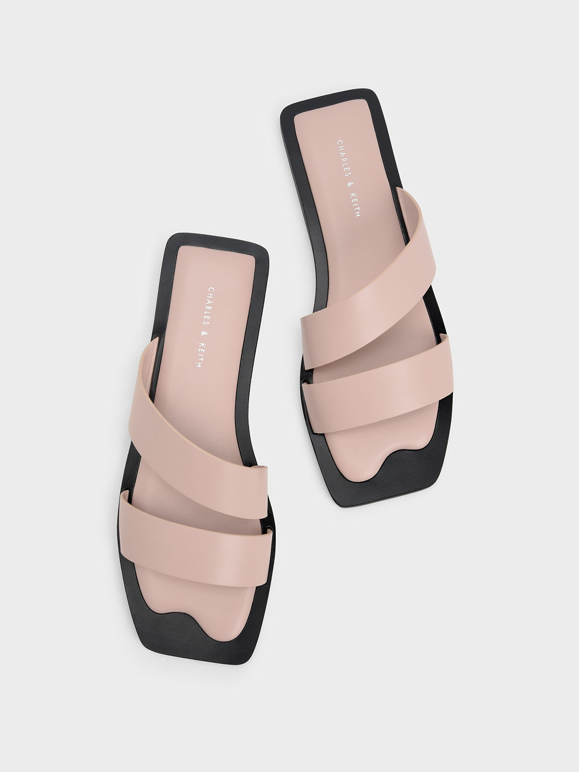 Sandal Strappy Slide Asymmetric, Light Pink, hi-res