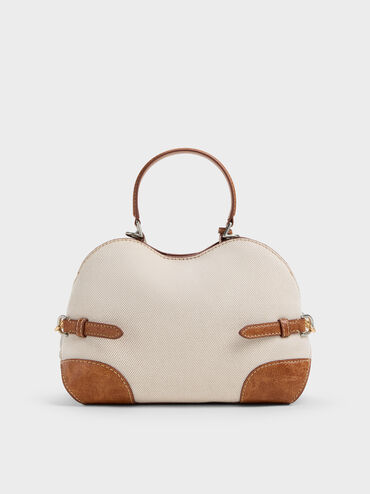 Tas Tote Side-Belt Chain Delfina Kanvas, Multi, hi-res