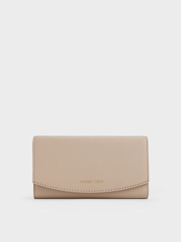 Dompet Long Curved Flap Briony, Taupe, hi-res
