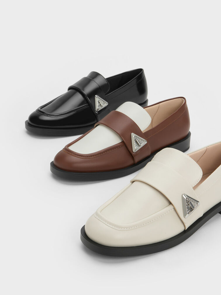 Sepatu Loafers Trice Metallic Accent, Black Box, hi-res