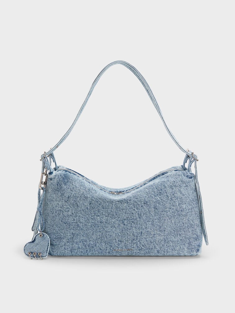 Tas Bahu Slouchy Rey Denim, Denim Blue, hi-res