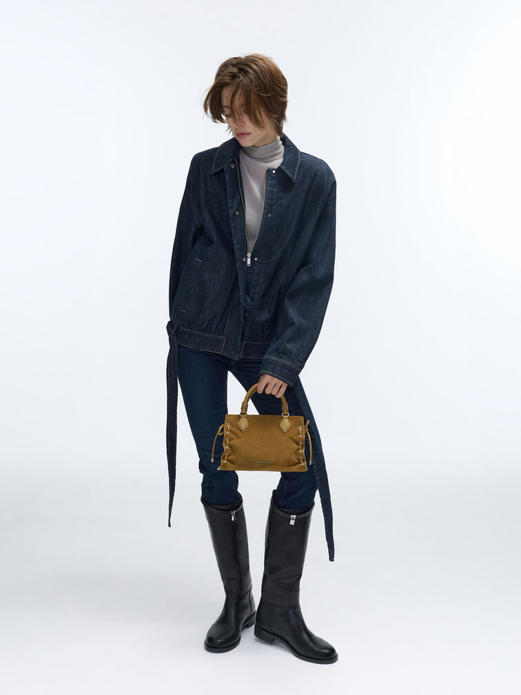Mini Nylah Grommet Lace-Up Tote Bag, Sahara Sand, hi-res