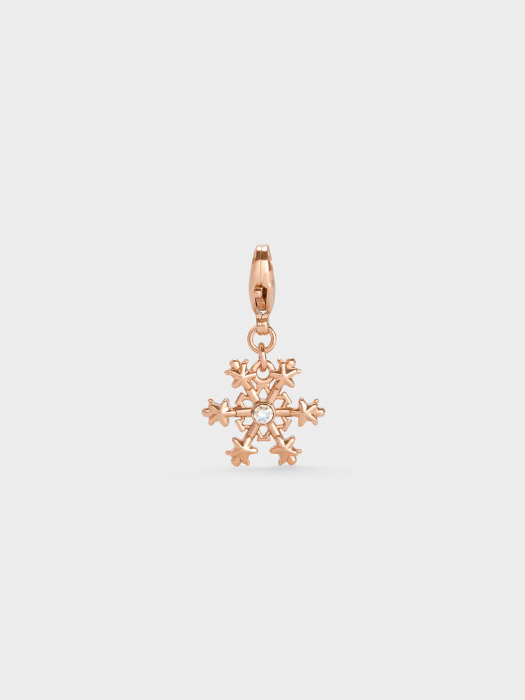 Gantungan Snowflake Crystal Embellished Athalia, Rose Gold, hi-res