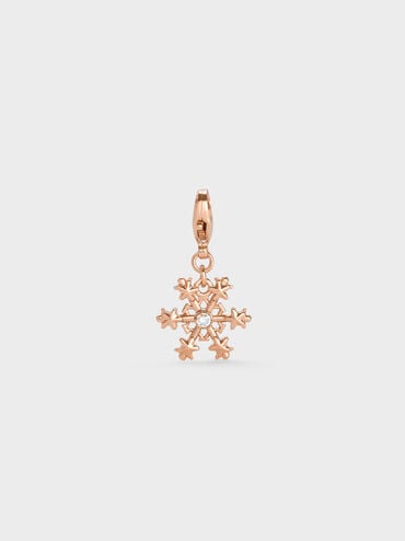 Gantungan Snowflake Crystal Embellished Athalia, Rose Gold, hi-res