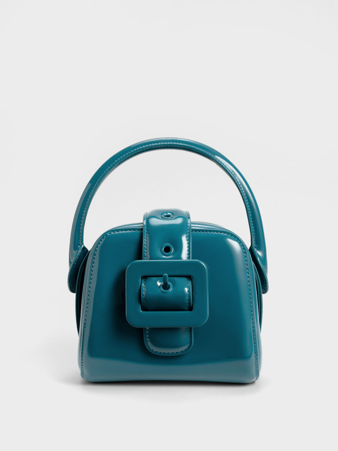 Tas Lula Patent Belted, Turquoise, hi-res