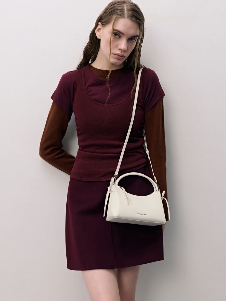 Tas Top Handle Bow Hazel, Cream, hi-res