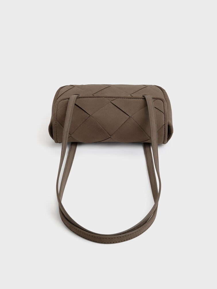 Tas Bahu Meribel Woven, Stone Grey, hi-res