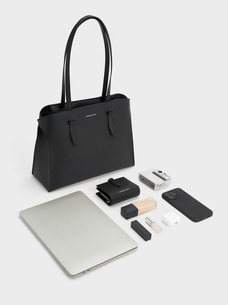 Tas Tote Elongated-Handle Allyn, Noir, hi-res