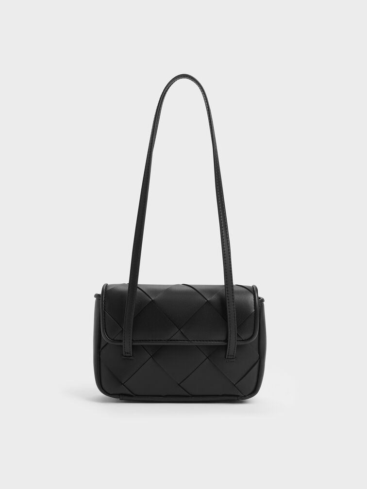 Tas Bahu Meribel Woven, Black, hi-res