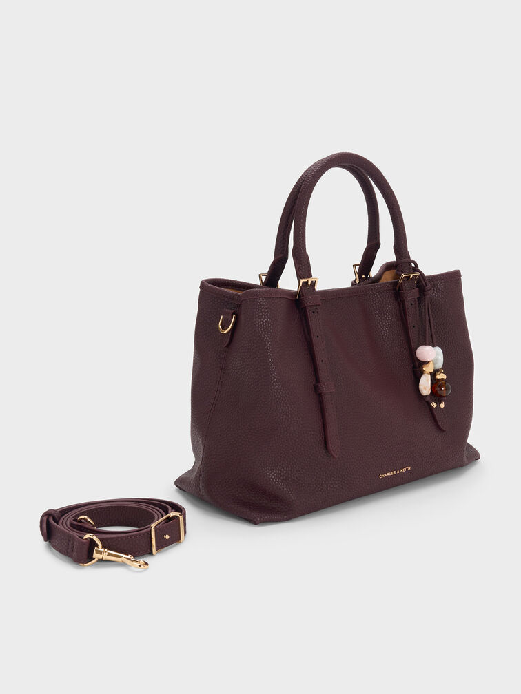 Tas Tote Bead-Charm Baral, Wineberry Red, hi-res