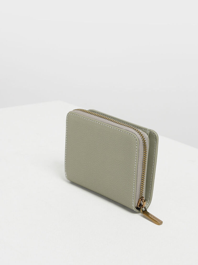 Classic Zip Mini Wallet, Sage Green, hi-res