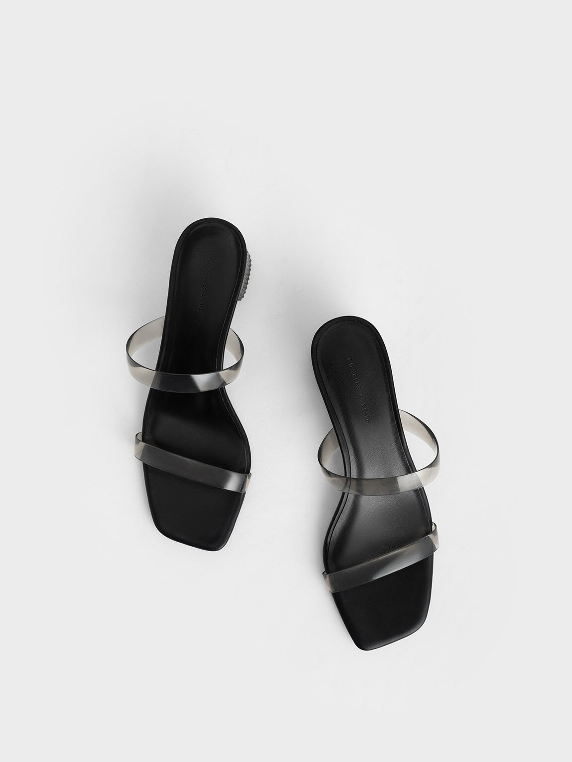 Sandal See-Through Heeled, Black, hi-res