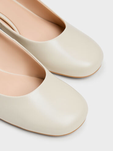 Sepatu Pumps Ankle-Strap Block-Heel, Chalk, hi-res