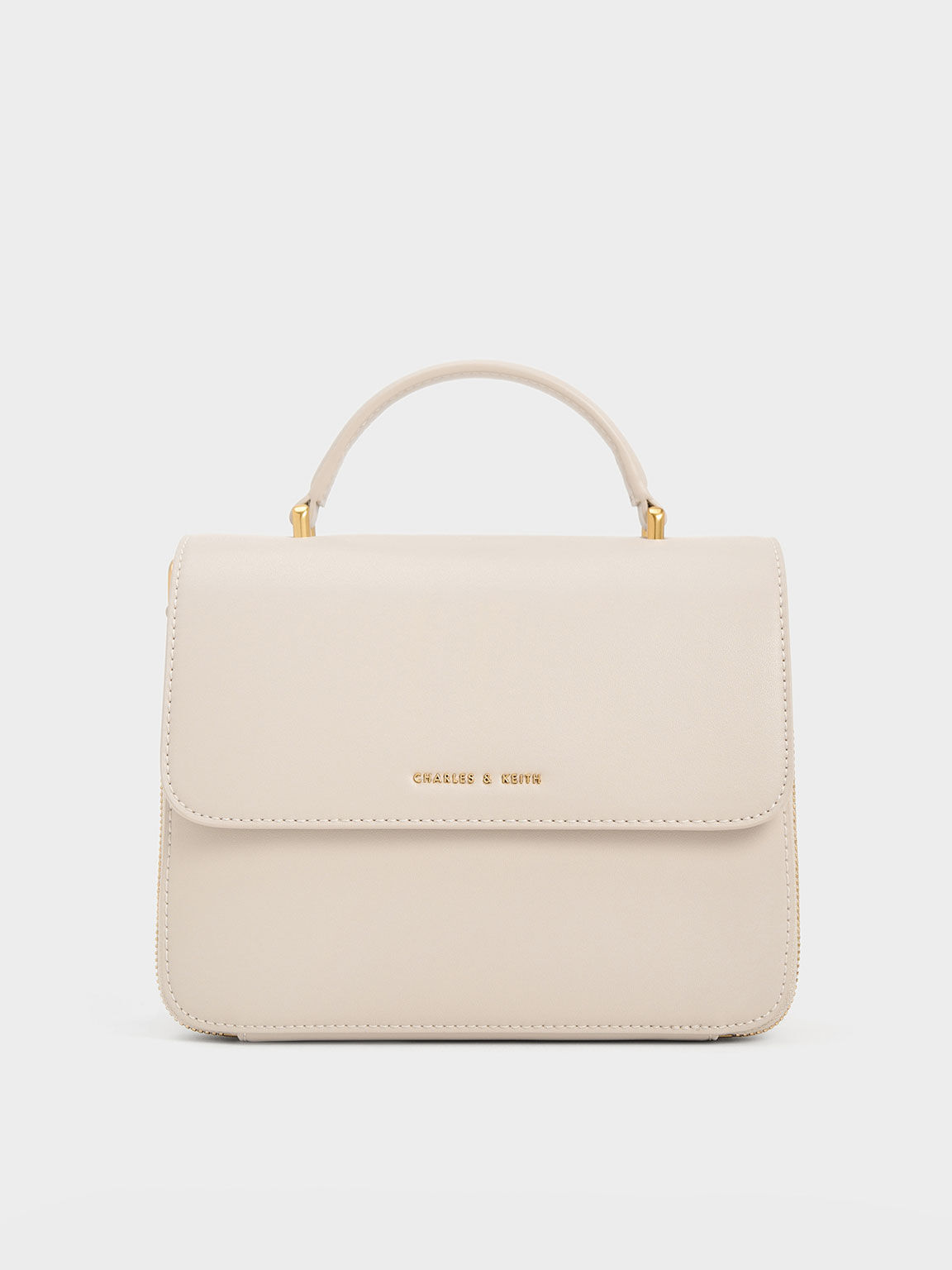 Ivory Front Flap Top Handle Bag CHARLES KEITH ID