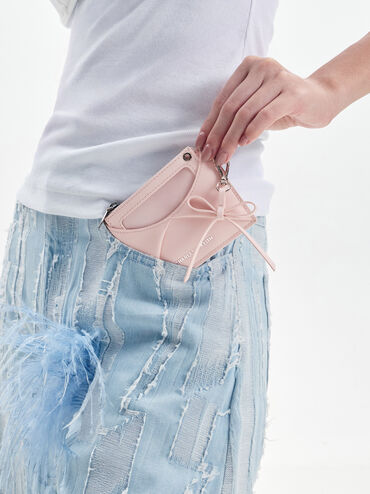 Card Holder Panelled Bow Hazel, Soft Pink, hi-res