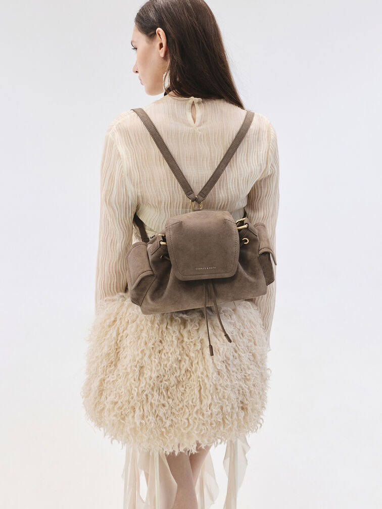 Tas Bucket Side-Pocket Noane, Stone Grey, hi-res