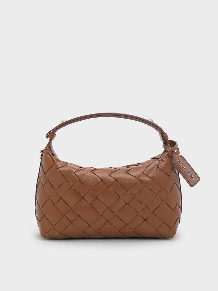 Tas Bahu Woven Ivette, Chocolate, hi-res