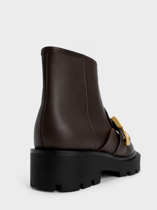 Sepatu Boots Ankle Loafer Gabine, Dark Brown, hi-res