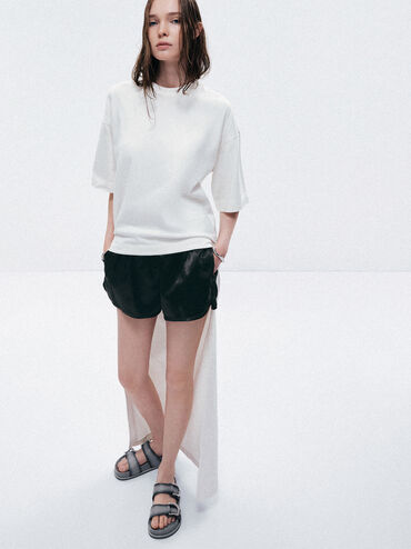 Sandal Gabine Buckled Ombre Leather, Light Grey, hi-res