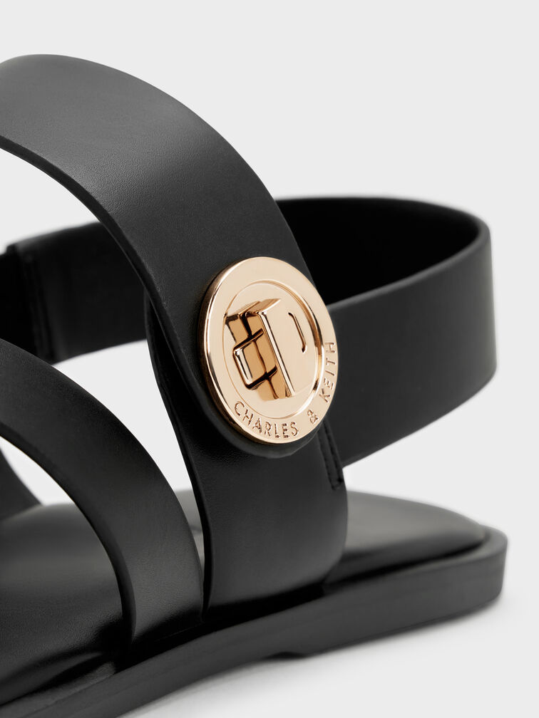 Sandal Strappy Turn Lock Yara, Black, hi-res