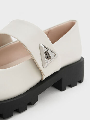 Sandal Mary Janes Trice Metallic Accent, Chalk, hi-res