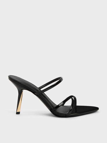 Sepatu Mules Heeled Strappy Taylen, Black Box, hi-res