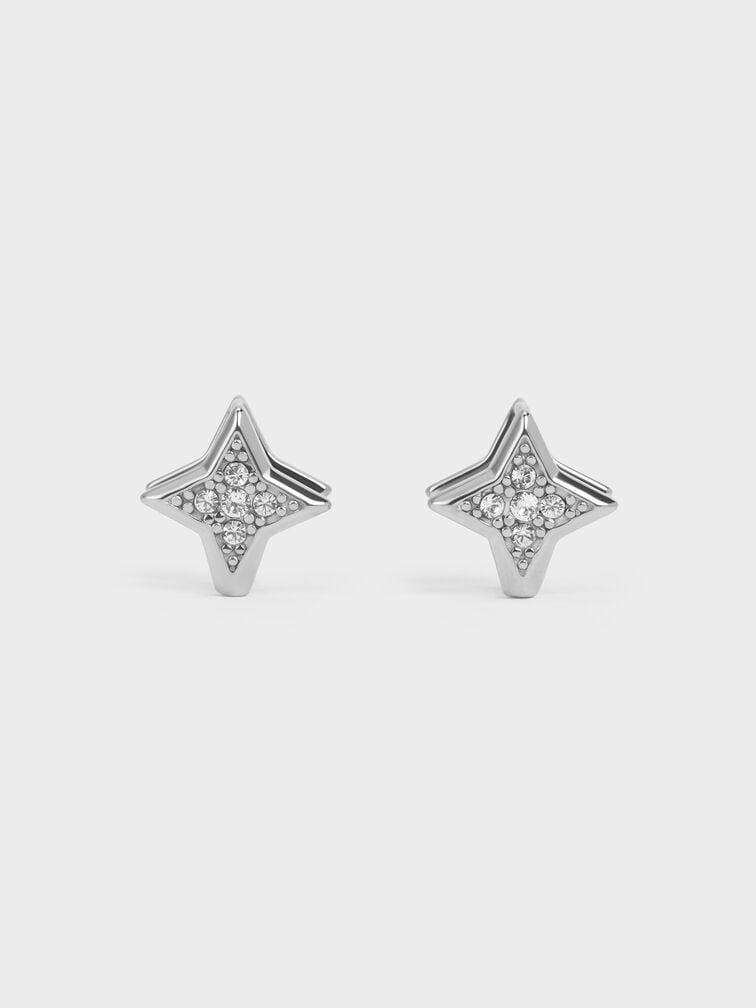 Anting Crystal Star Everest, Silver, hi-res