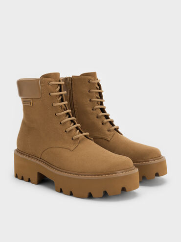 Sepatu Boots Ankle Ridged-Sole Ripley, Sand, hi-res