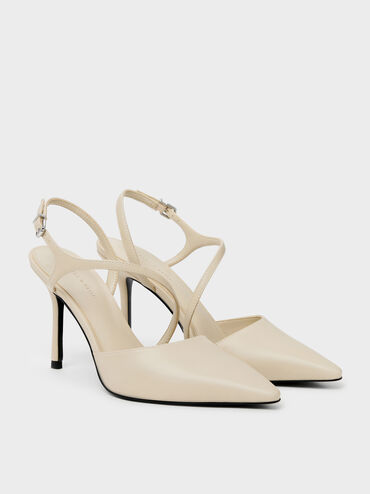 Cordelia Pointed Slingback Pumps, Chalk, hi-res