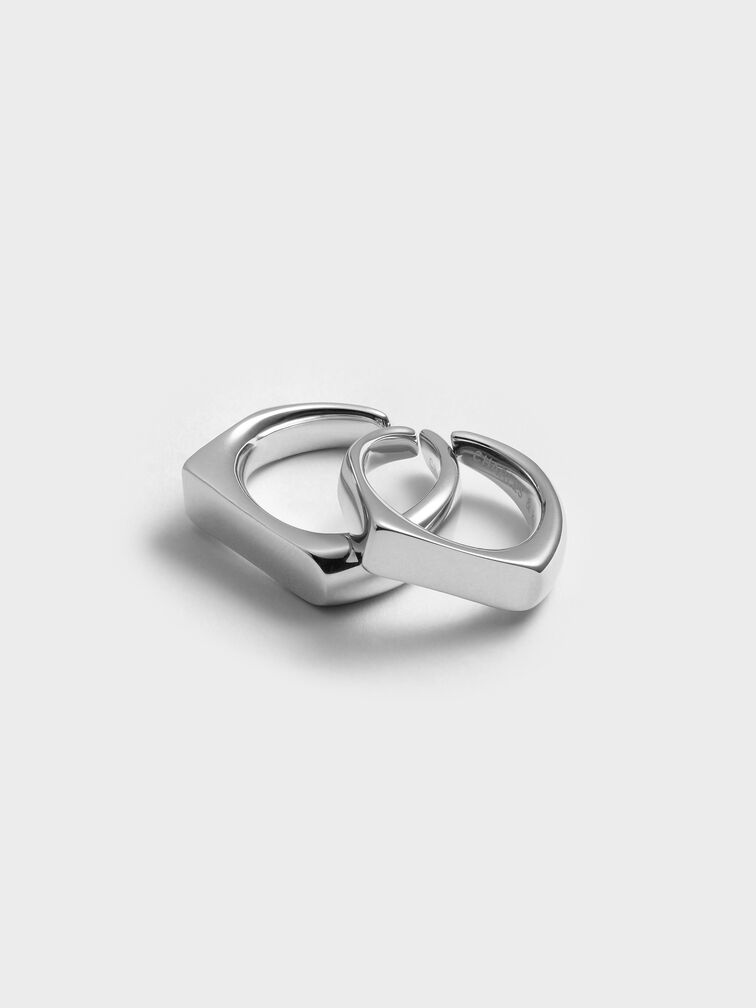 Cincin Gabine Open Scluptural, Silver, hi-res