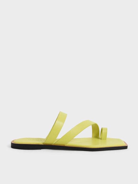 Sandal Slide Strappy Toe Ring, Lime, hi-res