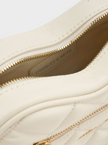 Paffuto Quilted Heart Crossbody Bag, Cream, hi-res