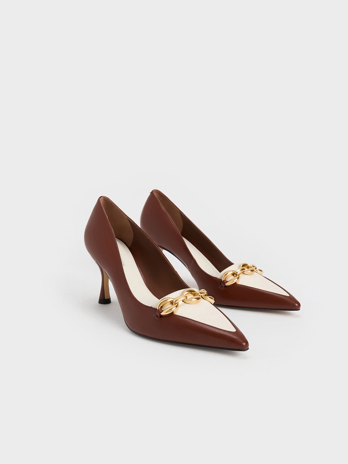 Cognac chunky heels cheap