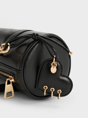Tas Bahu Elongated Rey, Black, hi-res