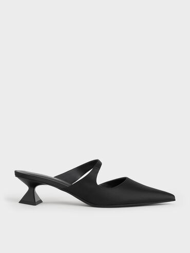 Sepatu Pumps Sculptural Heel Vada Asymmetric, Black, hi-res