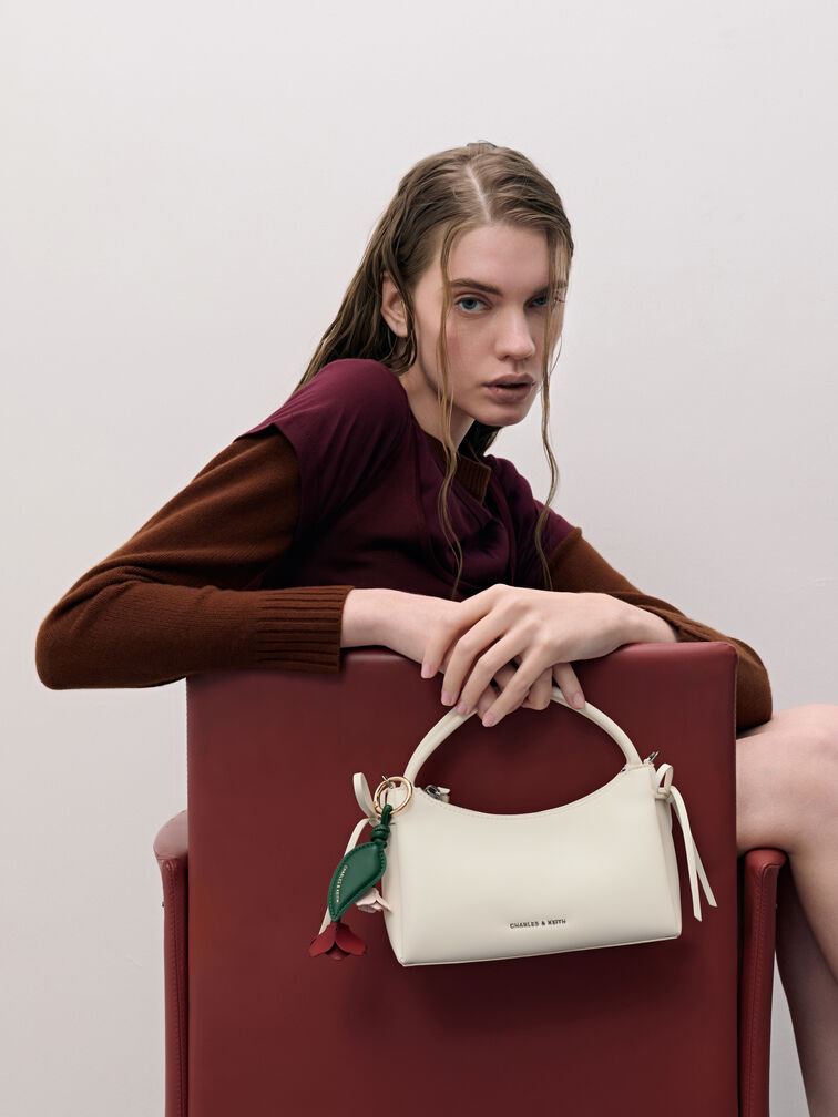Tas Top Handle Bow Hazel, Cream, hi-res