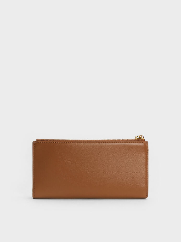 Cesia Top-Zip Long Wallet, Chocolate, hi-res