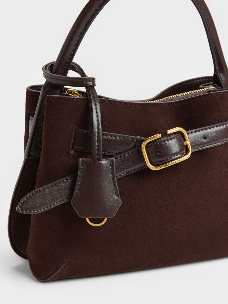 Tas Top Handle Victoria Belted, Espresso Brown, hi-res