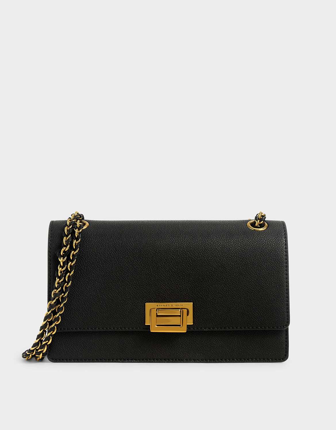 Black Chain Strap Shoulder Bag CHARLES KEITH ID