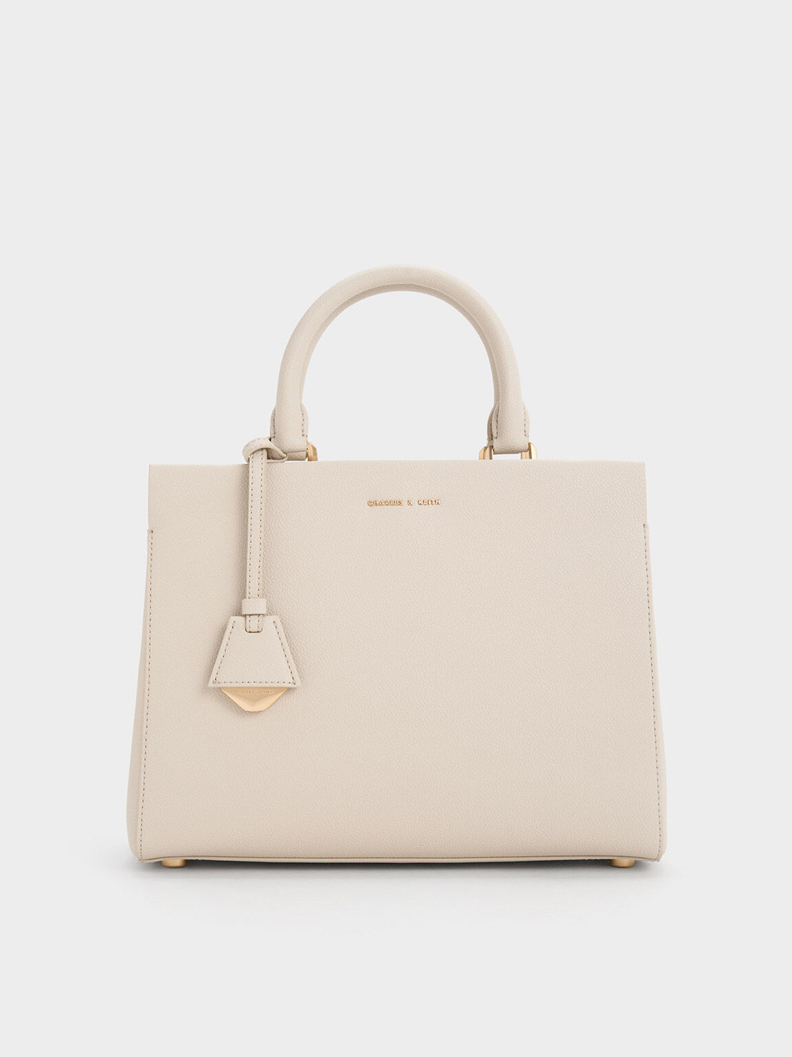 Ivory Mirabelle Structured Top Handle Bag CHARLES KEITH ID
