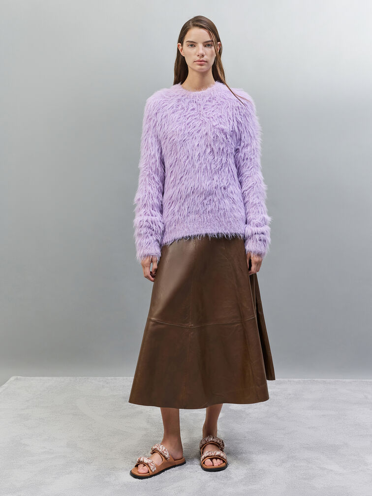 Tayari Leather Printed Double-Strap Sandals, Caramel, hi-res