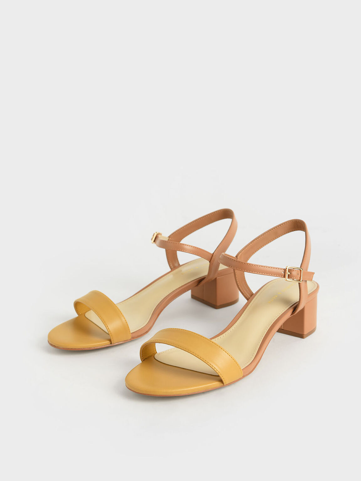 Sandal Two-Tone Open-Toe, Yellow, hi-res