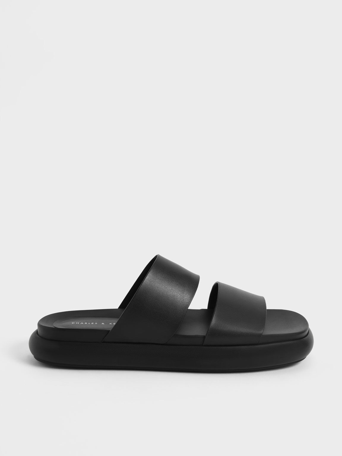 Sandal Slide Wide Strap, Black, hi-res