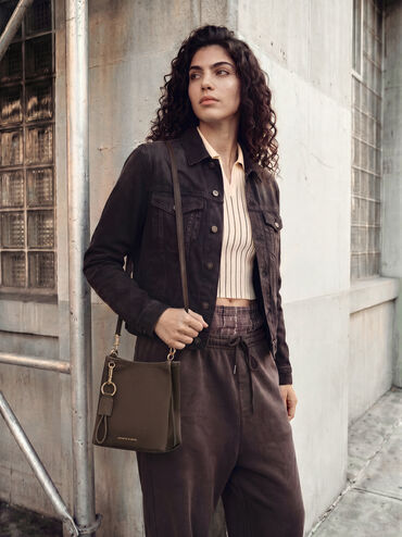 Levy Nylon Bucket Bag, Espresso Brown, hi-res