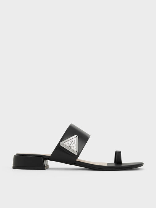 Sandal Toe-Ring Trice Metallic Accent, Black, hi-res