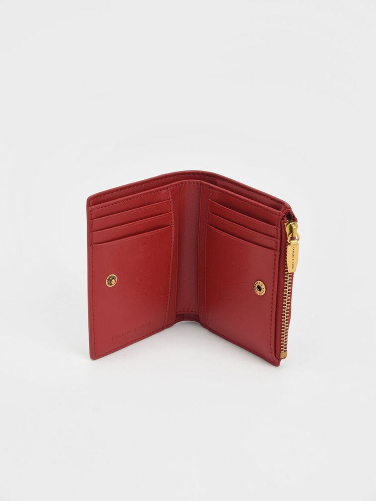 Top Zip Mini Wallet, Red, hi-res
