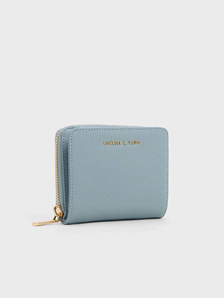 Dompet Zip-Around Small, Slate Blue, hi-res
