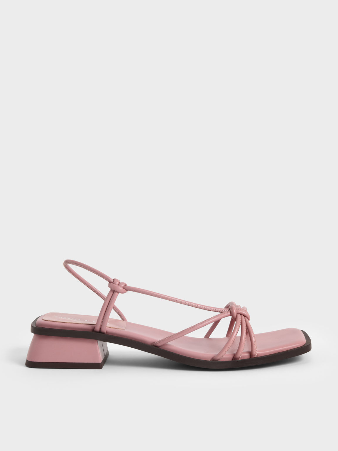 Pink Sandal Slingback Strappy Knotted 