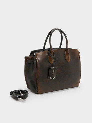 Large Ginevra Tote Bag, Brown, hi-res